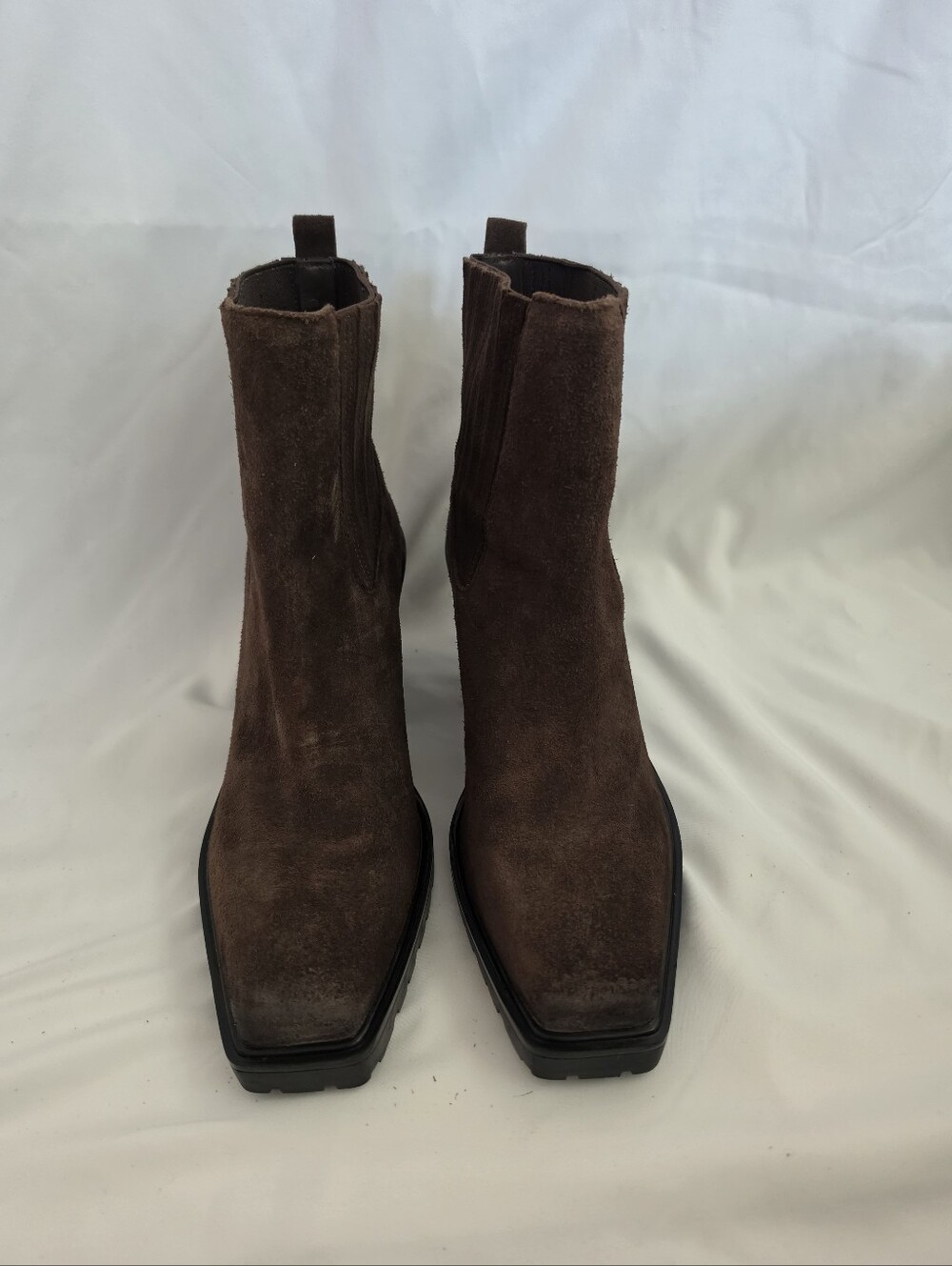 Vince Camuto Brown Suede Platform Chelsea Boots | Size 7.5 Lug Sole
